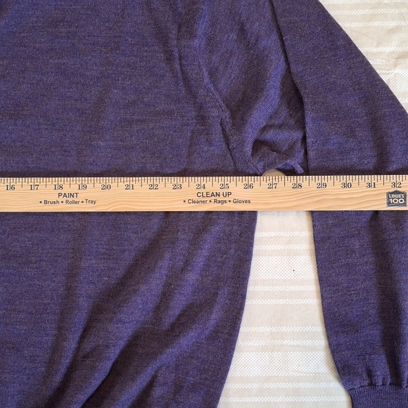 Orvis Sweater Mens 2XL XXL Purple Merino Wool Lightweight Quarter Zip Pullover - Picture 6 of 9
